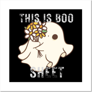 This Is Boo Sheet Ghost Retro Halloween Costume Posters and Art